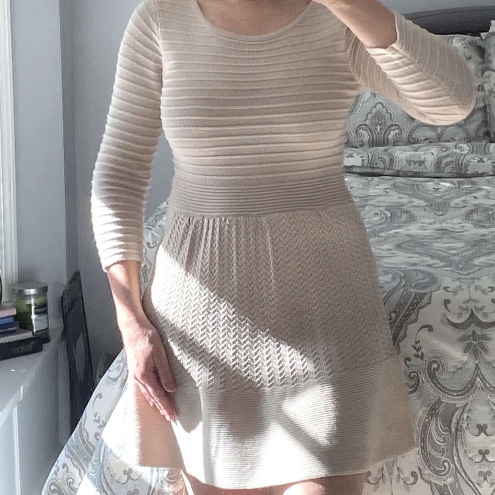 SWEATER KNIT Flare Skirt Sweater Dress - Picture 3 of 16